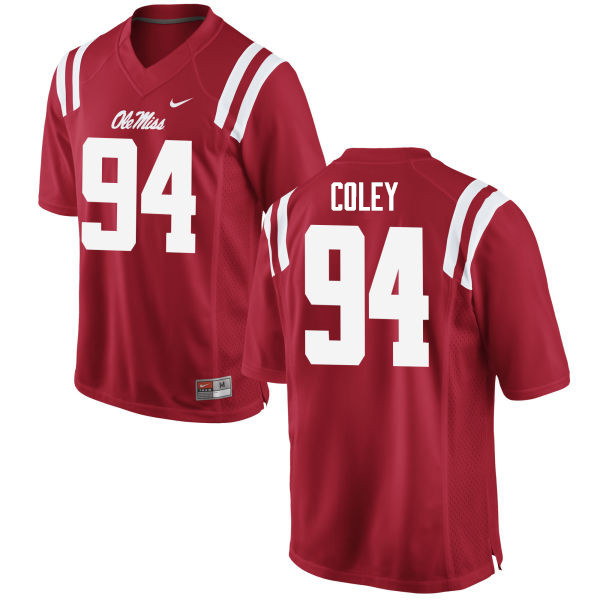 James Coley Ole Miss Rebels NCAA Men's Red #94 Stitched Limited College Football Jersey JVR0658TB